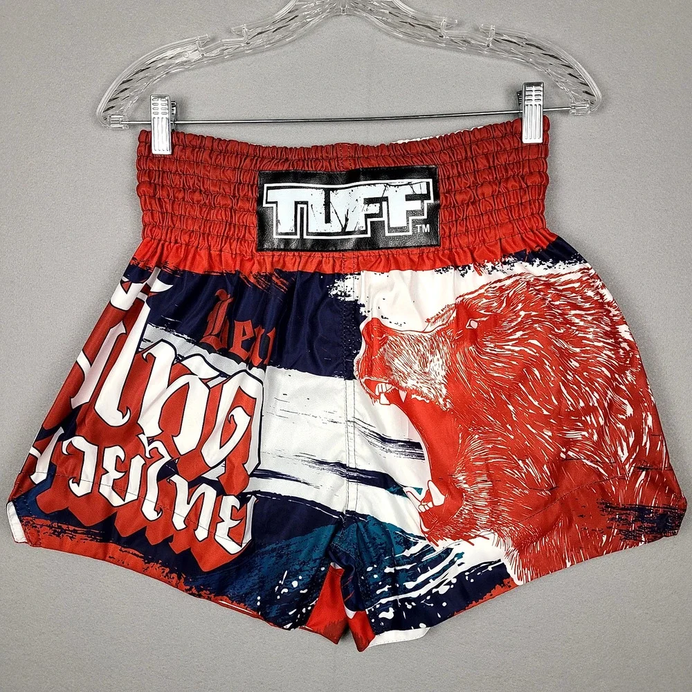 TUFF Muay Thai Shorts Boxing Trunks Traditional Style (TUF-MS635-NVB) MMA